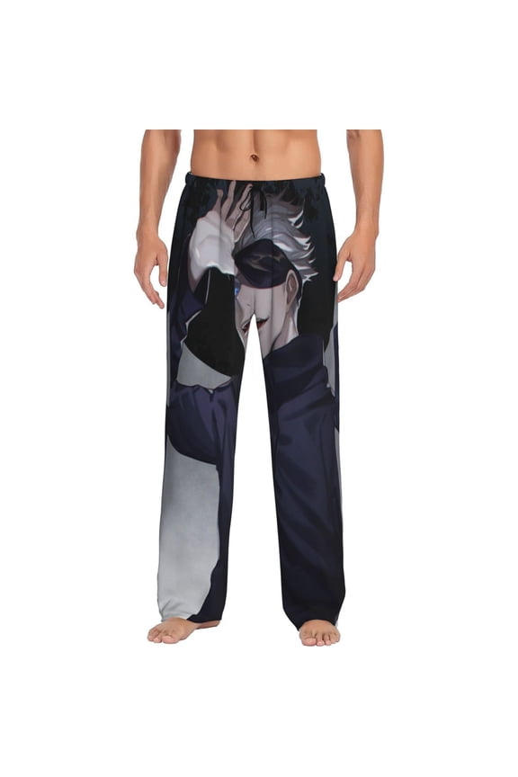 Men's Jujutsu Anime Kaise Pajama Pants Lounge Sleepwear PJ Bottoms with Drawstring Pockets