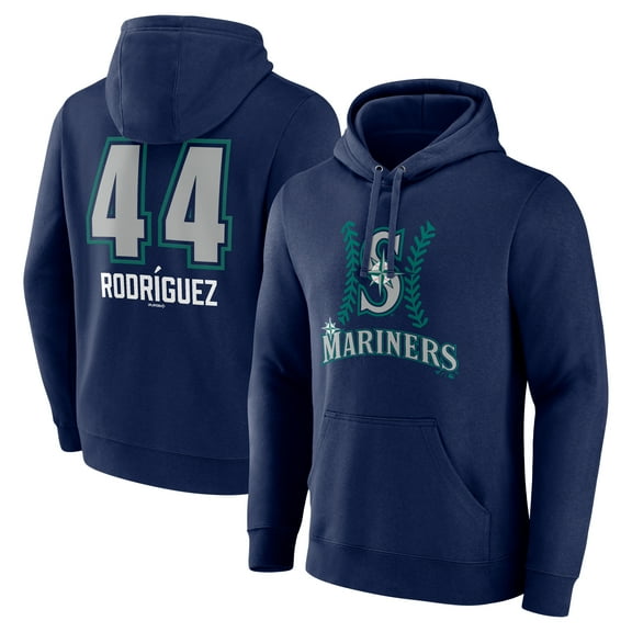Men's Julio Rodr-guez Navy Seattle Mariners Name & Number Fastball Pullover Hoodie