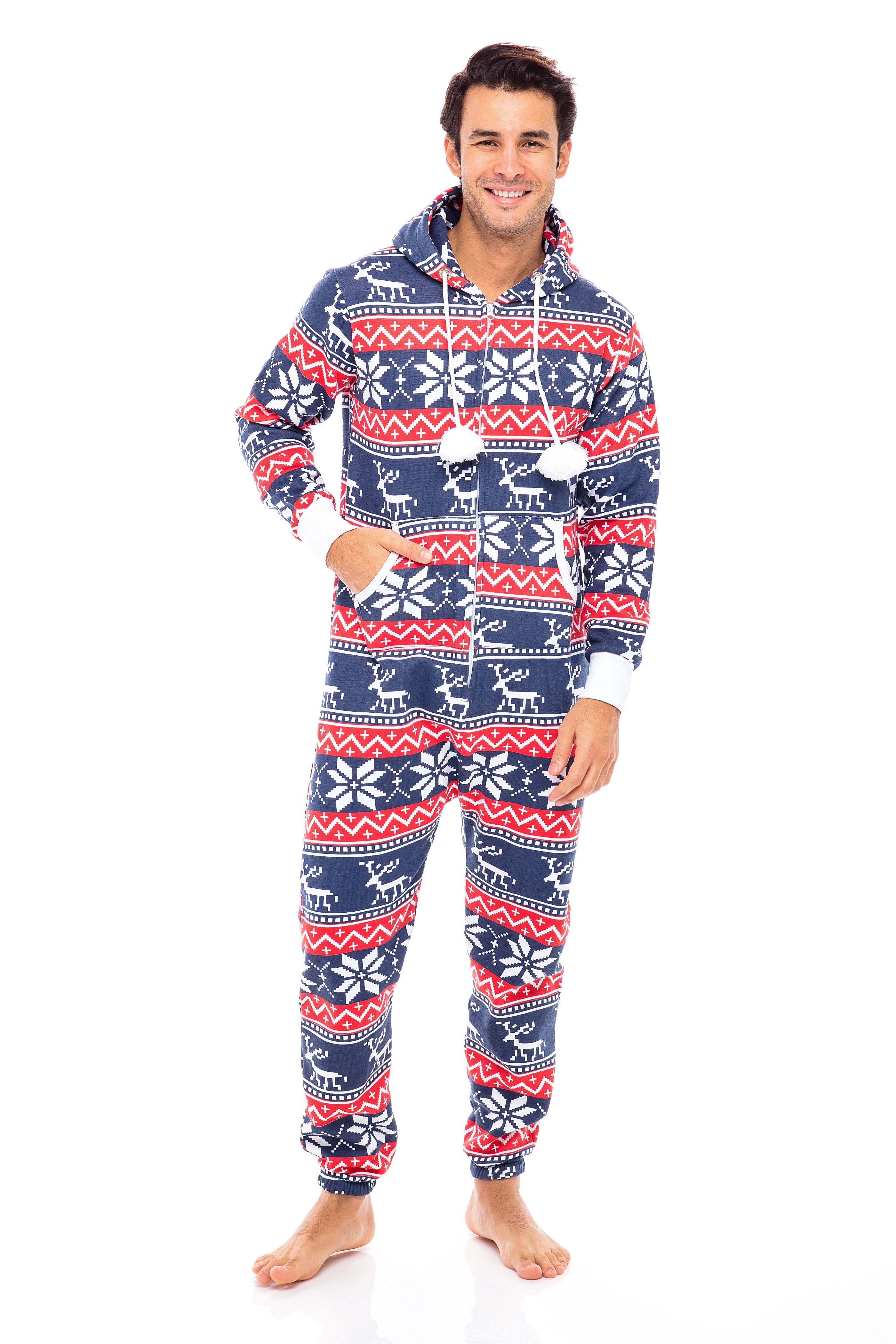 Men's Jumpsuits Adult Sleepwears One Piece Non Footed Pajama Unisex