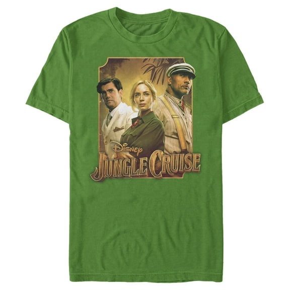 Men's Jungle Cruise Characters Logo  Graphic Tee Kelly Green 3X Large