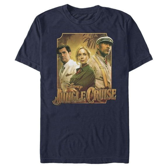 Men's Jungle Cruise Characters Logo Graphic Tee Navy Blue 2X Large