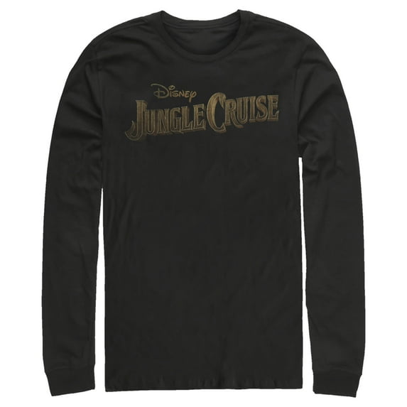 Men's Jungle Cruise Distressed Logo Long Sleeve Shirt Black X Large