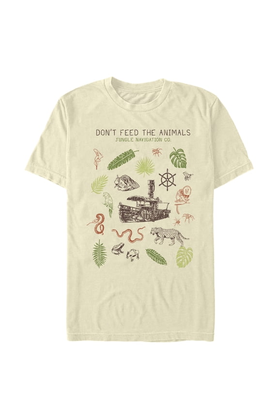 Men's Jungle Cruise Don't Feed The Animals Graphic Tee Beige Small