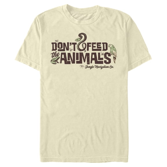 Men's Jungle Cruise Don't Feed The Animals Logo  Graphic Tee Beige 2X Large
