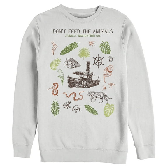 Men's Jungle Cruise Don't Feed The Animals Sweatshirt White 3X Large