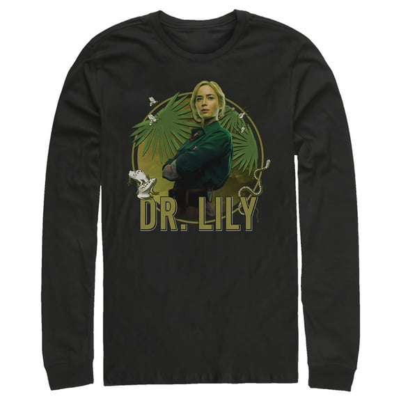 Men's Jungle Cruise Dr. Lily Portrait  Long Sleeve Shirt Black Medium