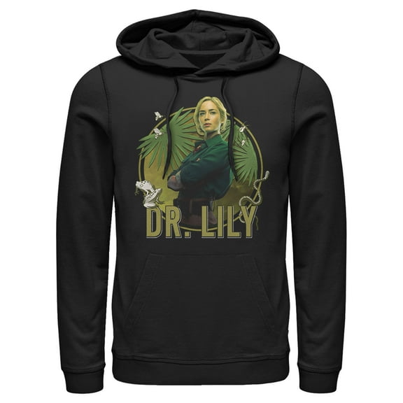 Men's Jungle Cruise Dr. Lily Portrait  Pull Over Hoodie Black Large