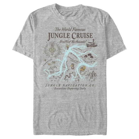 Men's Jungle Cruise Excursion Map Graphic Tee Athletic Heather Small