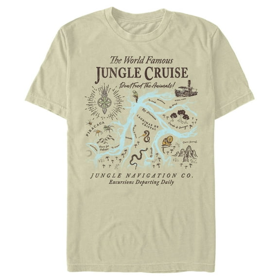 Men's Jungle Cruise Excursion Map  Graphic Tee Beige X Large
