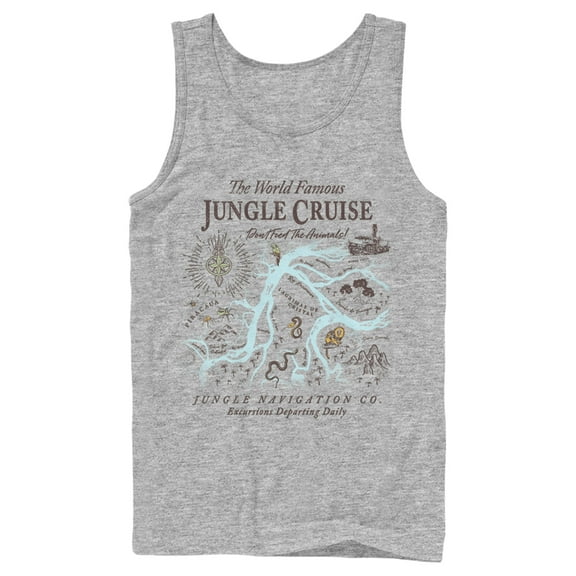 Men's Jungle Cruise Excursion Map  Tank Top Athletic Heather 2X Large