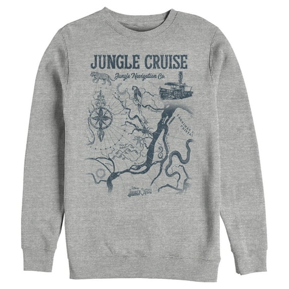 Men's Jungle Cruise Map of the Jungle Sweatshirt Athletic Heather Small