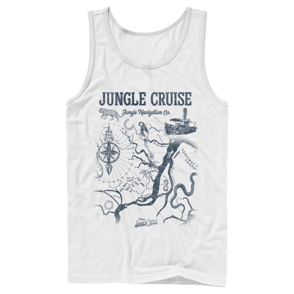 Men's Jungle Cruise Map of the Jungle  Tank Top White Large