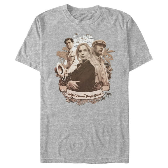 Men's Jungle Cruise Retro Cast Photo  Graphic Tee Athletic Heather 2X Large