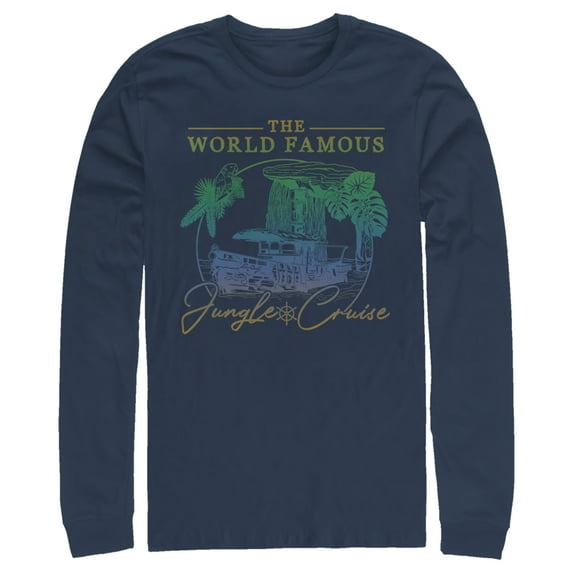 Men's Jungle Cruise The World Famous La Quila Ombre Long Sleeve Shirt Navy Blue Medium