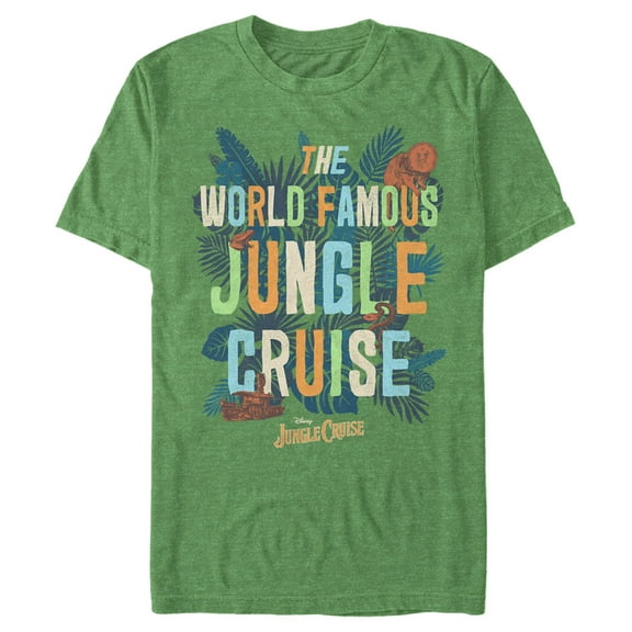 Men's Jungle Cruise The World Famous Logo  Graphic Tee Kelly Heather 2X Large