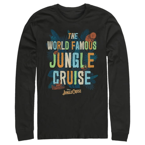 Men's Jungle Cruise The World Famous Logo Long Sleeve Shirt Black X Large