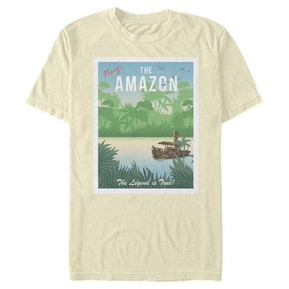Men's Jungle Cruise Visit the Amazon Graphic Tee Beige Large
