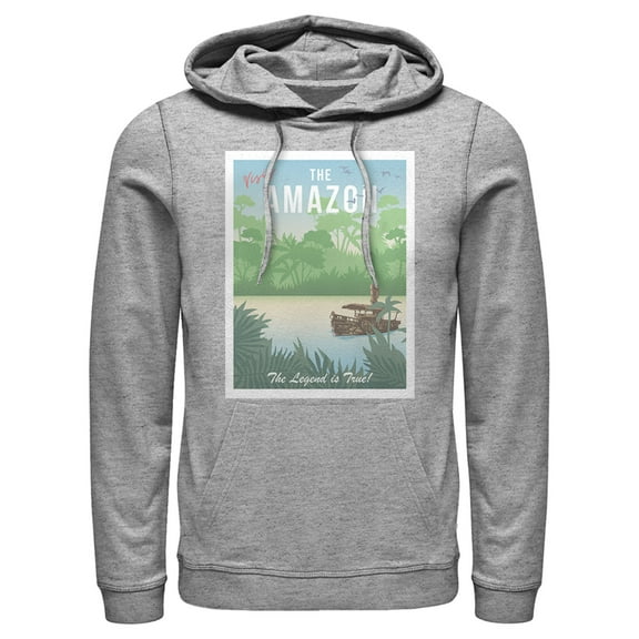 Men's Jungle Cruise Visit the Amazon  Pull Over Hoodie Athletic Heather 2X Large