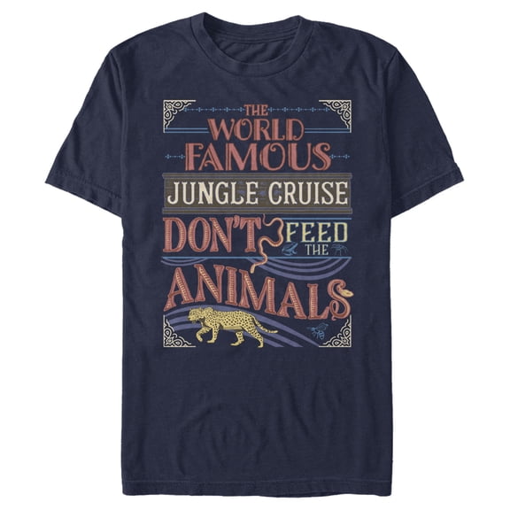 Men's Jungle Cruise World Famous Retro Logo  Graphic Tee Navy Blue Medium