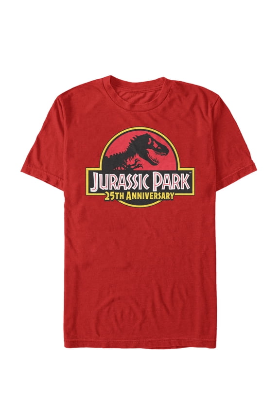 Men's Jurassic Park 25th Anniversary Logo Graphic Tee Red 2X Large