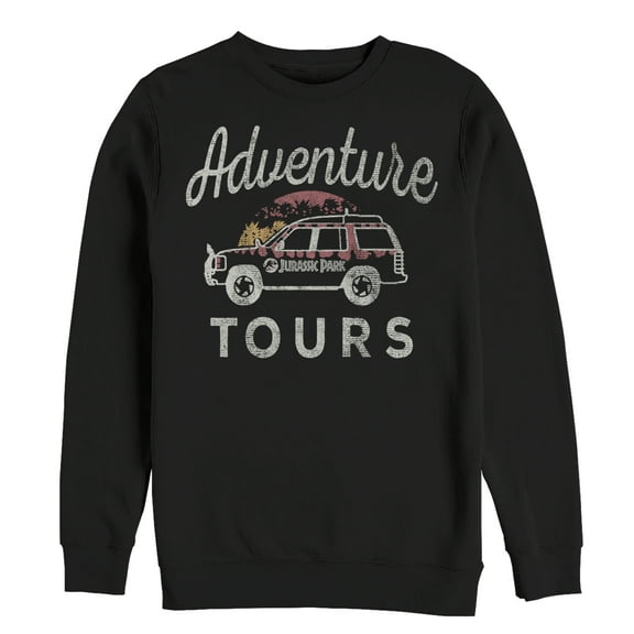 Men's Jurassic Park Adventure Car Tours  Sweatshirt Black Large