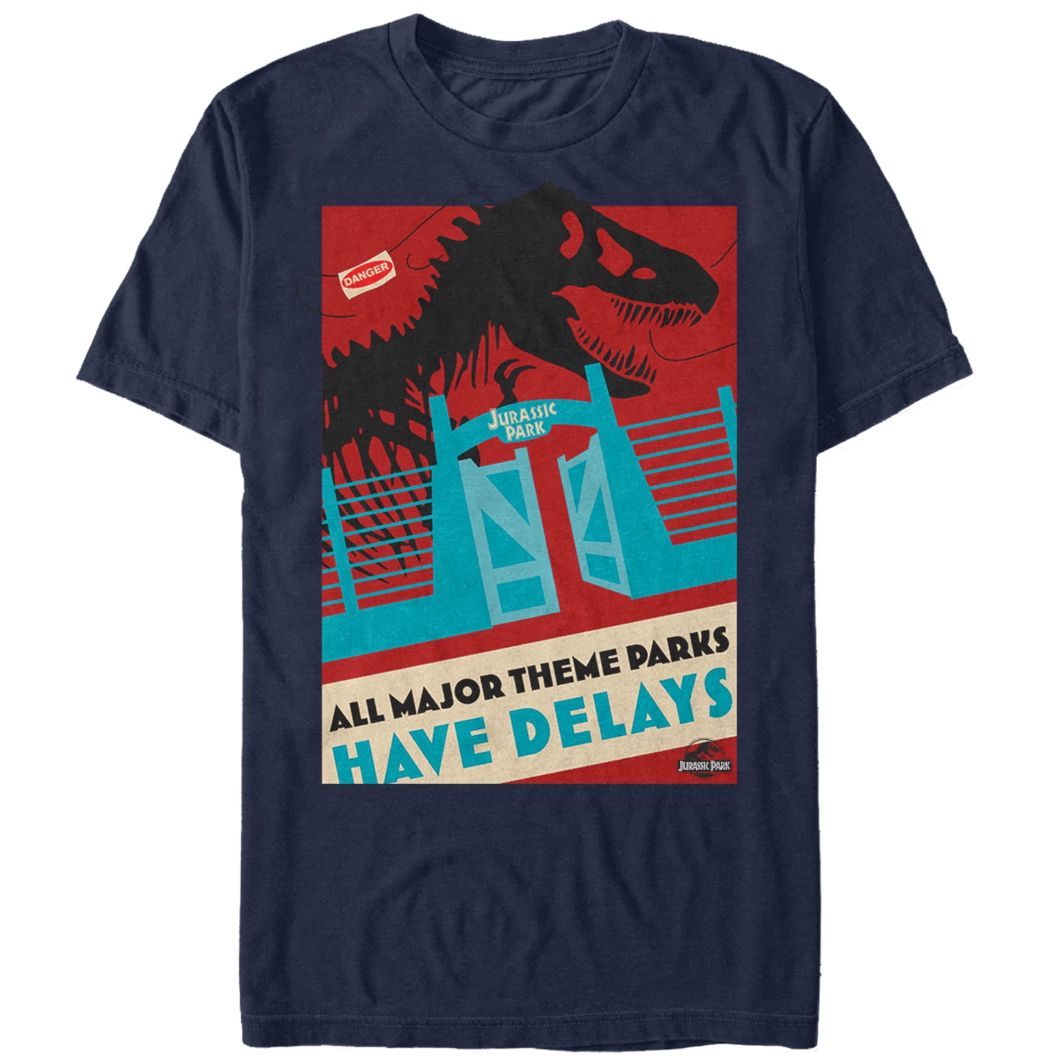 Men's Jurassic Park All Theme Parks Have Delays, T-Rex Graphic Tee