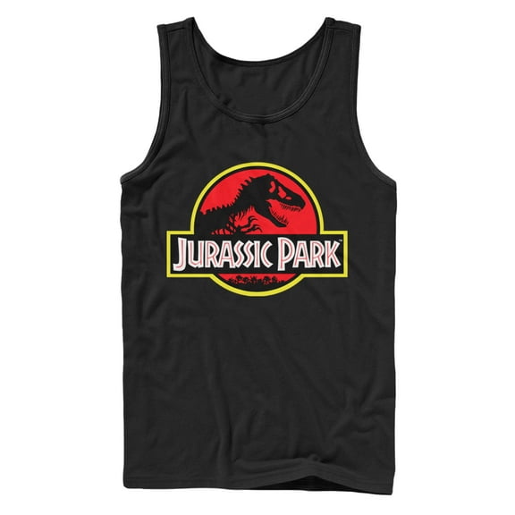 Men's Jurassic Park Bold Classic Logo  Tank Top Black Large