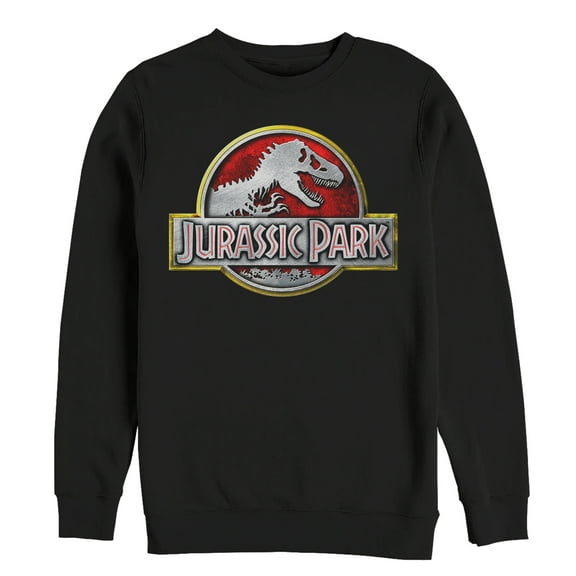 Men's Jurassic Park Chrome Logo Sweatshirt Black Small