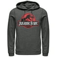 thumbnail image 1 of Men's Jurassic Park Circle Logo  Pull Over Hoodie Charcoal Heather Large, 1 of 3