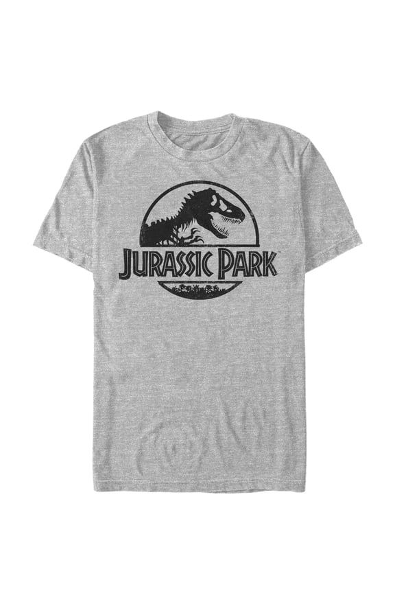 Men's Jurassic Park Classic Logo  Graphic Tee Athletic Heather Medium