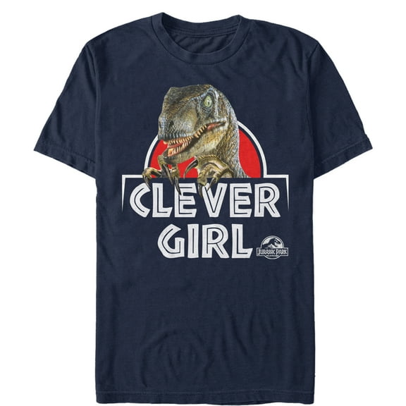 Men's Jurassic Park Clever Girl Raptor  Graphic Tee Navy Blue Medium