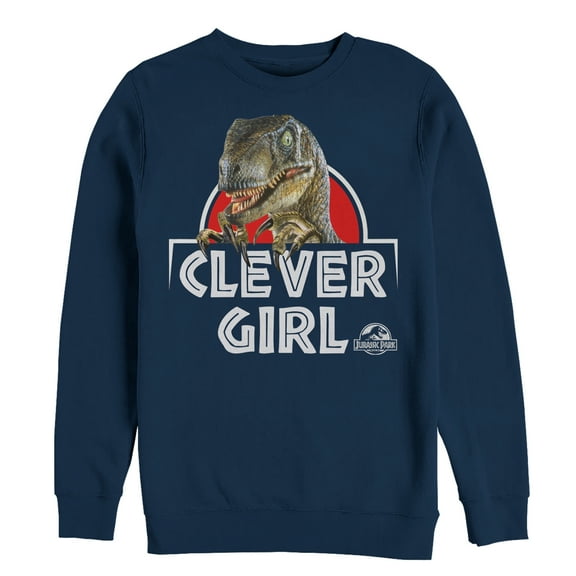 Men's Jurassic Park Clever Girl Raptor  Sweatshirt Navy Blue 2X Large