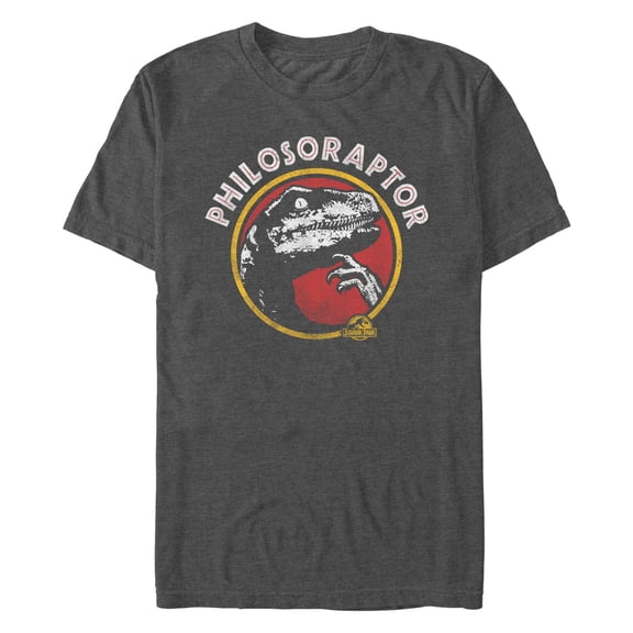 Men's Jurassic Park Deep Thinker Philosoraptor Dinosaur  Graphic Tee Charcoal Heather 1X Big Tall
