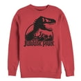 thumbnail image 1 of Men's Jurassic Park Dino Skeleton Silhouette Logo Sweatshirt Red Large, 1 of 3