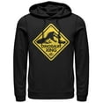 thumbnail image 1 of Men's Jurassic Park Dinosaur Crossing Sign  Pull Over Hoodie Black Medium, 1 of 3
