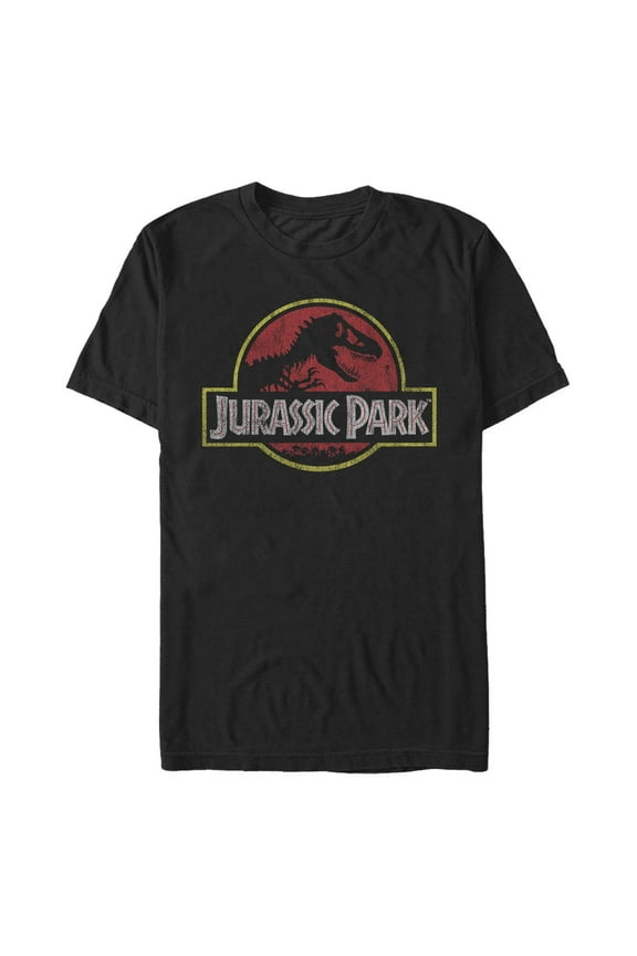 Men's Jurassic Park Distressed T-Rex Logo  Graphic T-Shirt