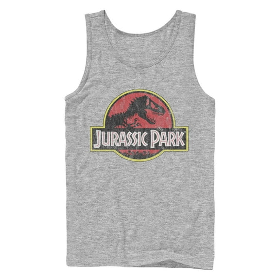 Men's Jurassic Park Distressed T-Rex Logo Tank Top