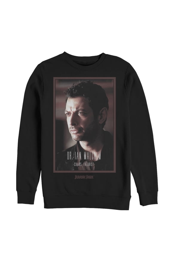 Men's Jurassic Park Dr. Malcolm Chaos Theorist Sweatshirt Black Medium