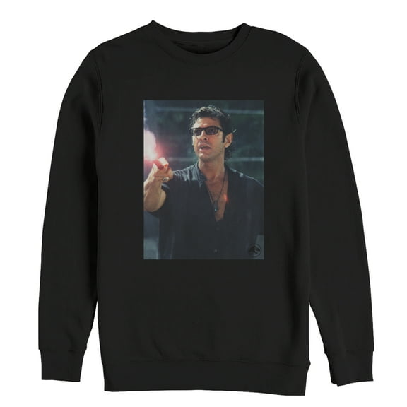 Men's Jurassic Park Dr. Malcolm Flare Distraction  Sweatshirt Black Large