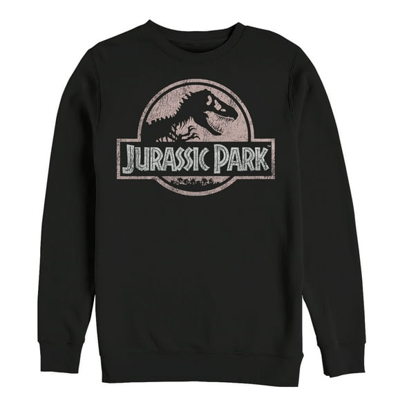 Men's Jurassic Park Dusty Logo  Sweatshirt Black 2X Large
