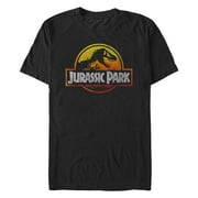 Mens Jurassic Park Firey Logo Graphic T-Shirt