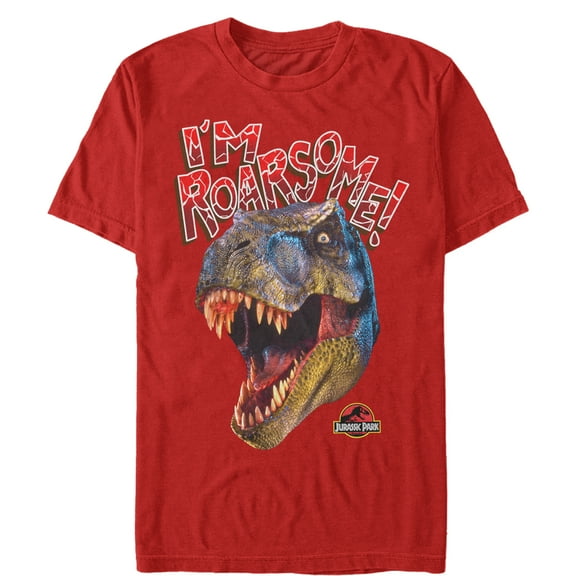 Men's Jurassic Park I'm Roarsome T.Rex  Graphic Tee Red Medium