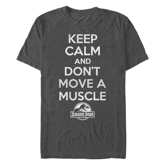 Men's Jurassic Park Keep Calm and Don't Move a Muscle Graphic T-Shirt