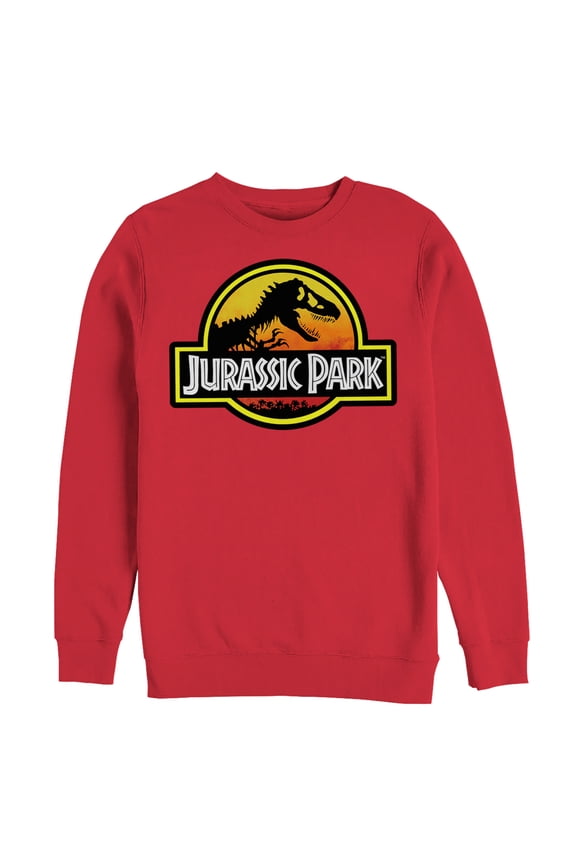Men's Jurassic Park Logo Outlined Sweatshirt Red 3X Large