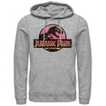 thumbnail image 1 of Men's Jurassic Park Logo Sunset Pull Over Hoodie Athletic Heather 3X Large, 1 of 3