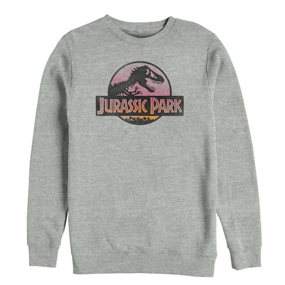Men's Jurassic Park Logo Sunset Sweatshirt Athletic Heather Medium