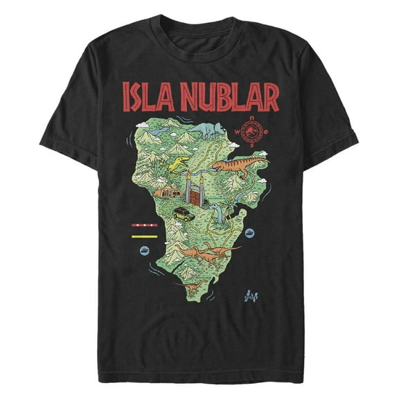 Men's Jurassic Park Map Isla Nublar  Graphic T-Shirt