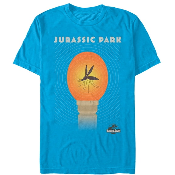 Men's Jurassic Park Mosquito Dinosaur DNA Stored In Amber  Graphic Tee Turquoise 2X Large