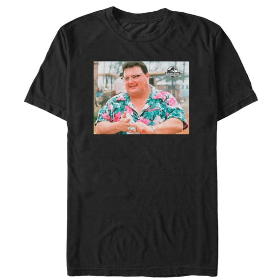 Men's Jurassic Park Nedry Portrait Graphic Tee Black Small