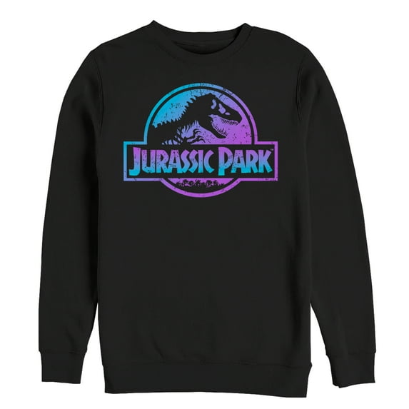 Men's Jurassic Park Ombre Fade Logo Sweatshirt Black X Large